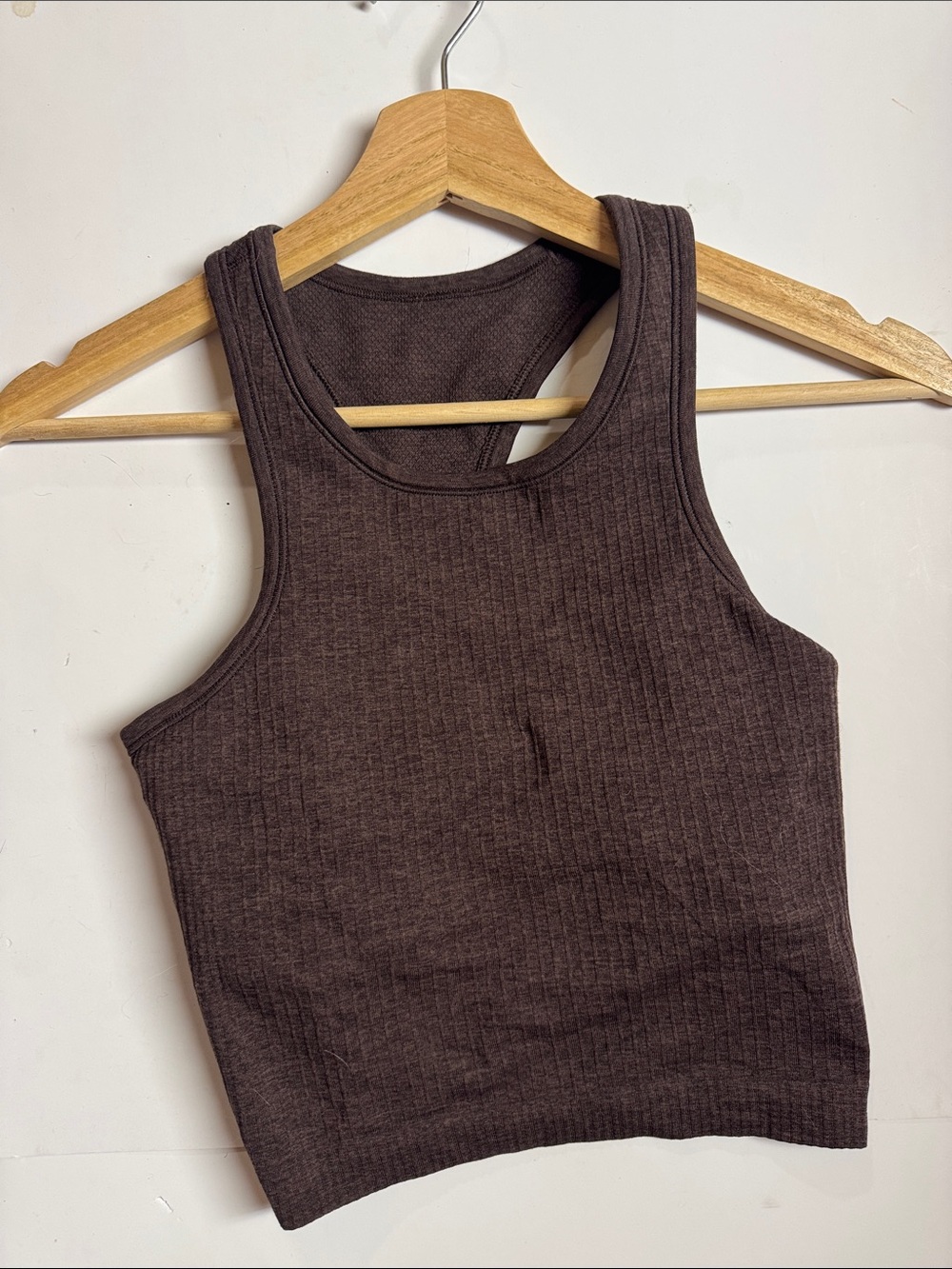 Lululemon Ebb to Street Seamless Ribbed Crop Tank Top Espresso Brown Size 4